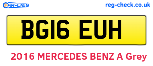 BG16EUH are the vehicle registration plates.