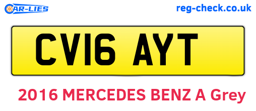 CV16AYT are the vehicle registration plates.