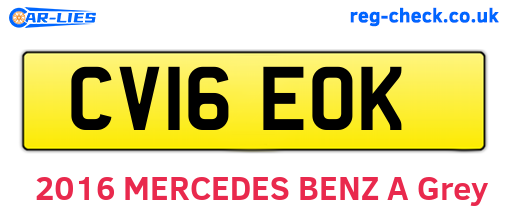 CV16EOK are the vehicle registration plates.