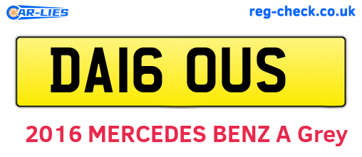 DA16OUS are the vehicle registration plates.