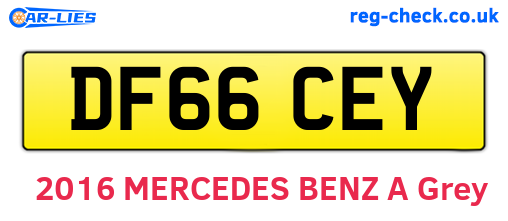 DF66CEY are the vehicle registration plates.