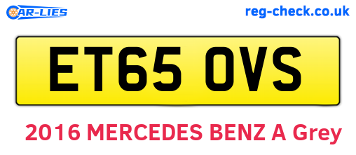 ET65OVS are the vehicle registration plates.