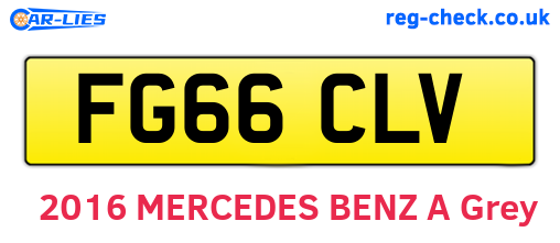 FG66CLV are the vehicle registration plates.