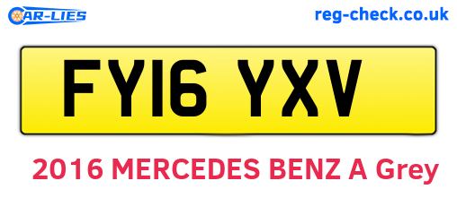 FY16YXV are the vehicle registration plates.