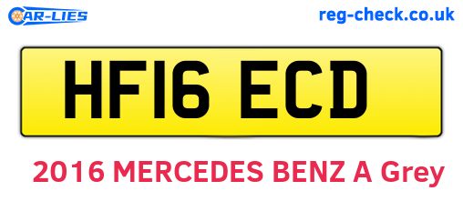 HF16ECD are the vehicle registration plates.