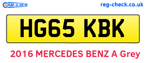 HG65KBK are the vehicle registration plates.