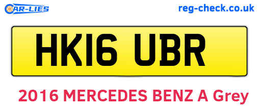 HK16UBR are the vehicle registration plates.