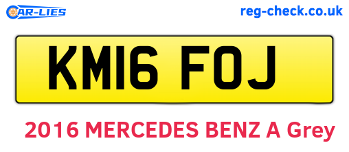 KM16FOJ are the vehicle registration plates.