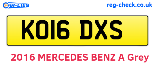 KO16DXS are the vehicle registration plates.
