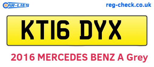 KT16DYX are the vehicle registration plates.