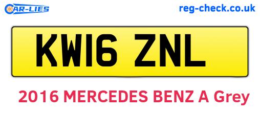 KW16ZNL are the vehicle registration plates.