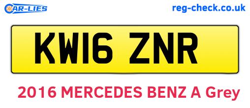 KW16ZNR are the vehicle registration plates.