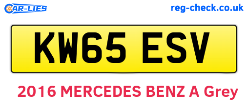 KW65ESV are the vehicle registration plates.