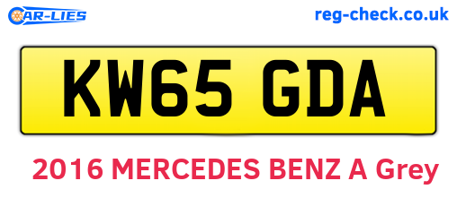 KW65GDA are the vehicle registration plates.