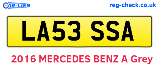 LA53SSA are the vehicle registration plates.