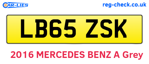 LB65ZSK are the vehicle registration plates.