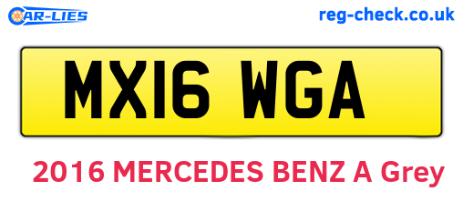 MX16WGA are the vehicle registration plates.