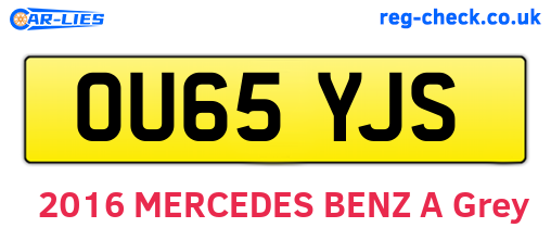 OU65YJS are the vehicle registration plates.