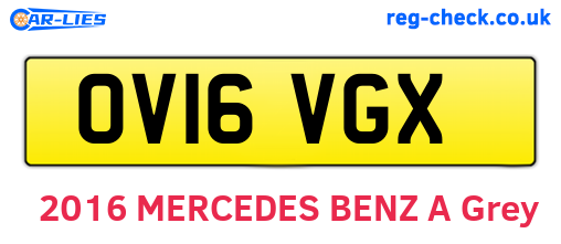 OV16VGX are the vehicle registration plates.