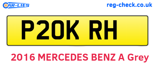 P20KRH are the vehicle registration plates.