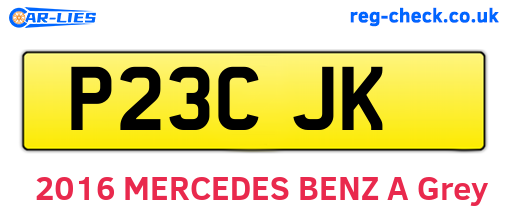 P23CJK are the vehicle registration plates.