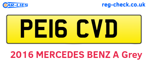 PE16CVD are the vehicle registration plates.