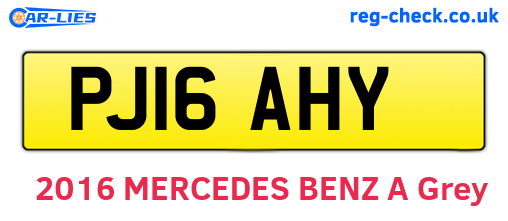 PJ16AHY are the vehicle registration plates.