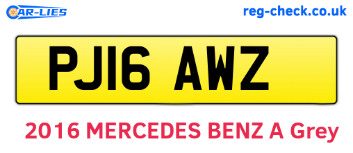 PJ16AWZ are the vehicle registration plates.