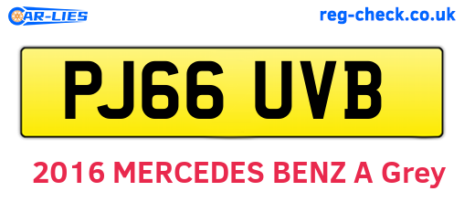 PJ66UVB are the vehicle registration plates.