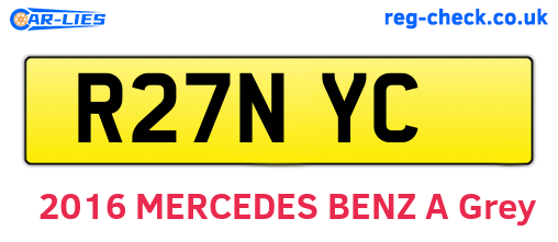 R27NYC are the vehicle registration plates.