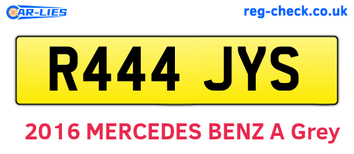 R444JYS are the vehicle registration plates.