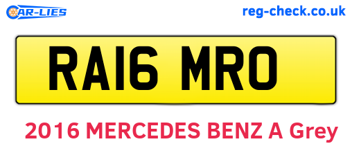 RA16MRO are the vehicle registration plates.