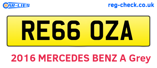 RE66OZA are the vehicle registration plates.