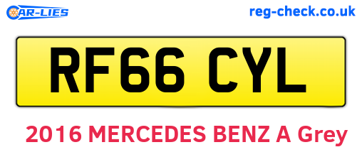 RF66CYL are the vehicle registration plates.