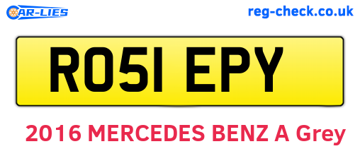 RO51EPY are the vehicle registration plates.