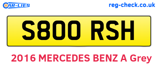 S800RSH are the vehicle registration plates.