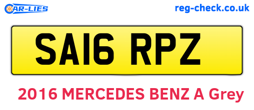 SA16RPZ are the vehicle registration plates.