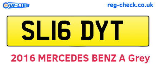 SL16DYT are the vehicle registration plates.