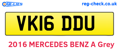 VK16DDU are the vehicle registration plates.