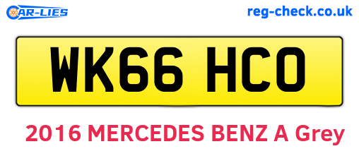 WK66HCO are the vehicle registration plates.