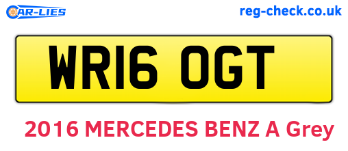 WR16OGT are the vehicle registration plates.