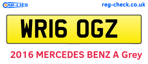 WR16OGZ are the vehicle registration plates.