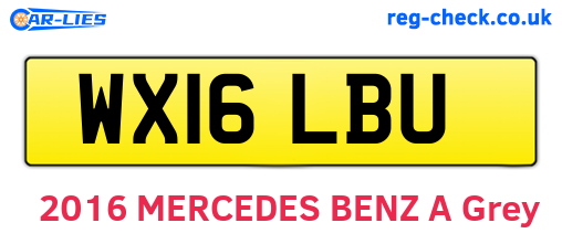 WX16LBU are the vehicle registration plates.