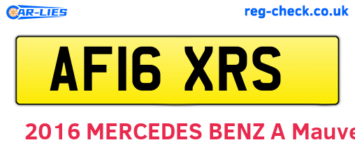 AF16XRS are the vehicle registration plates.