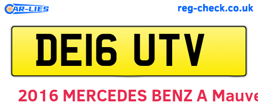 DE16UTV are the vehicle registration plates.