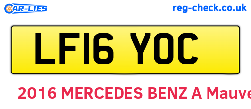 LF16YOC are the vehicle registration plates.
