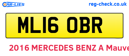 ML16OBR are the vehicle registration plates.