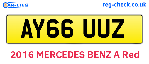 AY66UUZ are the vehicle registration plates.