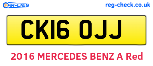 CK16OJJ are the vehicle registration plates.