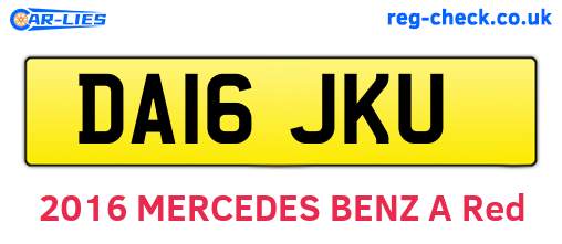 DA16JKU are the vehicle registration plates.